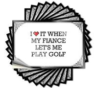 Encouraging Funny Sticker Aesthetic Decals, Retro Cute Pattern Design for Water Notebook | Bottle Removable Vinyl I Love It When My Fiance Let's Me Play Golf(6X9CM)