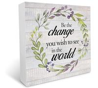 Encouraging Quote Wood Box Sign Desk Decor Rustic Live Simply Love Generously Speak Truthfully Wooden Block Sign Home Kitchen Office Cafe Desk Decor Gifts Desk Shelf Table Decor 5x5 Inch