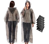 ENCOVY Pack of 5 Disposable Rain Poncho, Disposable Rain Cape, Breathable, Waterproof Raincoats & Rain Jackets with Hood, Suitable for Men and Women, Ideal for Camping, Fishing, Festivals, Outdoor