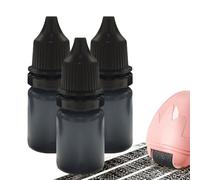 Encre Pour Tampons à Séchage Rapide - (10 ml) Lot de 3 Bouteilles Noire | Encre Photosensible Pour Tampons Sceaux Et Documents | Recharge Tampon Polyvalente, Facile À Utiliser Et Durable
