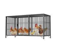 Encrypted 2cm Gap Chicken Coop Run, Large Metal Pet Playpen With Skylight & Door Lock, Heavy Duty Walk-In Hen House Poultry Cage For Ducks, Rabbits & Small Animal Habitat(150 * 60 * 60cm)