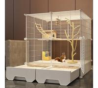 Encrypted Metal Chinchilla Cage, Squirrel Cage, Luxury Multi-layer Villa Chinchilla Cabinet, Internal Layered Space(73x47x89cm)