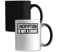 Encryption Is Not A Crime Black And White Logo Color Changing Mug White