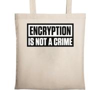 Encryption is Not A Crime Black and White Logo Natural Ecological Cotton Tote Bag Beige