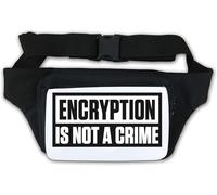 Encryption is Not A Crime Black and White Logo Waist Bag Fanny Pack White