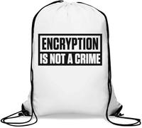 Encryption is Not A Crime Crypto Graphic Gym Sack Casual Drawstring Bag White