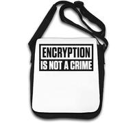 Encryption is Not A Crime Crypto Graphic Shoulder Bag White