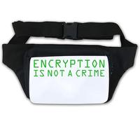 Encryption is Not A Crime Green Logo Waist Bag Fanny Pack White