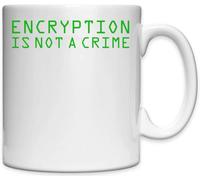 Encryption Is Not A Crime Green Logo White Ceramic Mug White