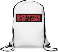 Encryption is Not A Crime Red Logo Gym Sack Casual Drawstring Bag White