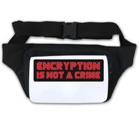 Encryption is Not A Crime Red Logo Waist Bag Fanny Pack White
