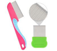 Encuryna Lice Comb, Nit Comb, Metal & Plastic, Extra Fine, Safely Removes Lice from Baby, Children, Adults & Pets