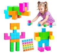 Encuryna Pack of 40 Magnetic Building Blocks Magnetic Building Blocks Toy from 3 Years Magnetic Building Blocks Toy from 3-5 Years Boy Girl Birthday Christmas