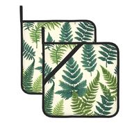 Encyclopedia of Ferns Prints Square heat-proof pot holders (set of two) 8x8 in : Quality fabrics, Anti-scalding and easy to clean