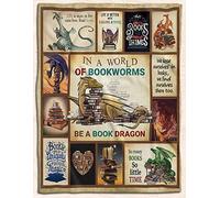 ENCYCOM Dragon Sherpa Blanket - Soft, Lightweight Throw for Reading, Bedroom, Couch - Medium (60x50 inches) - All Seasons, Machine Washable, Polyester, Unisex, Blanket