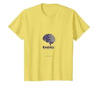 End ALZ Alzheimers Awareness Brain Support Advocate T-Shirt, Kids, Lemon, 10 Years
