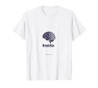 End ALZ Alzheimers Awareness Brain Support Advocate T-Shirt, Men, White, S