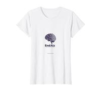 End ALZ Alzheimers Awareness Brain Support Advocate T-Shirt, Women, White, XXL