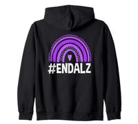 End Alz Rainbow Alzheimer's Awareness Support Squad Zip Hoodie