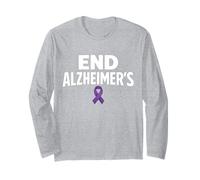 End Alzheimer’s Purple Ribbon Awareness Ribbon Support Long Sleeve T-Shirt