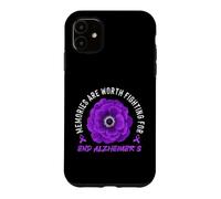 End Alzheimer's Purple Flower Awareness Design Case for iPhone 11