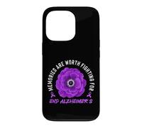 End Alzheimer's Purple Flower Awareness Design Case for iPhone 13 Pro