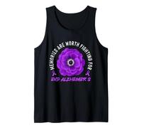 End Alzheimer's Purple Flower Awareness Design Tank Top
