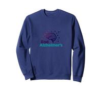 End Alzheimer's: Support Brain Health Awareness Sweatshirt, Adult Unisex, Navy, L