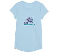 End Alzheimer's: Support Brain Health Awareness T-Shirt, Girls, Baby Blue, Small