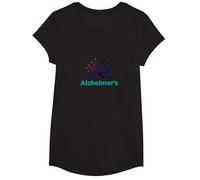 End Alzheimer's: Support Brain Health Awareness T-Shirt, Girls, Black, Medium