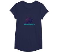 End Alzheimer's: Support Brain Health Awareness T-Shirt, Girls, Navy, Medium