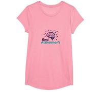 End Alzheimer's: Support Brain Health Awareness T-Shirt, Girls, Pink, Medium