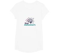 End Alzheimer's: Support Brain Health Awareness T-Shirt, Girls, White, Medium