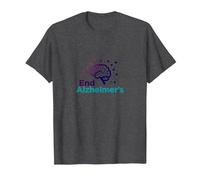 End Alzheimer's: Support Brain Health Awareness T-Shirt, Men, Dark Heather Grey, 4XL