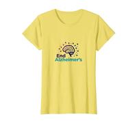 End Alzheimer's: Support Brain Health Awareness T-Shirt, Women, Lemon, XL