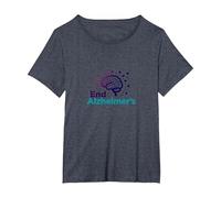 End Alzheimer's: Support Brain Health Awareness T-Shirt, Women's Plus, Heather Blue, 3X