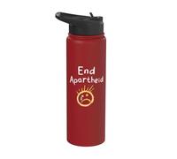 End Apartheid Sad Face Chalk Art Stop Racism Human Rights Stainless Steel Insulated Water Bottle