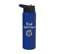 End Apartheid Sad Face Chalk Art Stop Racism Human Rights Stainless Steel Insulated Water Bottle
