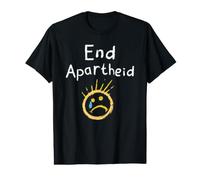 End Apartheid Sad Face Chalk Art Stop Racism Human Rights Value Graphic T-Shirt