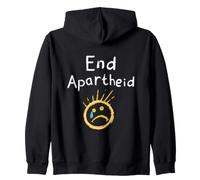 End Apartheid Sad Face Chalk Art Stop Racism Human Rights Zip Hoodie