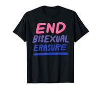 End Bisexual Erasure LGBTQ Bi Pride Flag T-Shirt