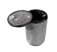 End Brilliant Pattern Automotive Ashtray with Thermal Protect & 1 Hand Operate Vehicle Accessory for Travel Led Ashtray