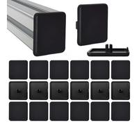 End Cap Alu Profile, 40x40mm, Aluminium Profile Plastic Protective Caps - Aluminium Profile Accessories Square Tube End Caps (20 Pieces, Black)