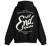 END. Coastal Fish Bar By The Sea Hoodie Black
