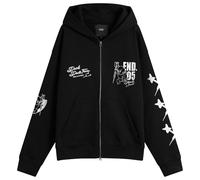 END. Devils Darts Team Zip-Hoodie Washed Black