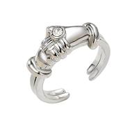 End Embraces Design Rings Gold Silver Blending Styles Unisex Comfort Wear Alloy Accessory for Anniversary Two Tone Hug Handshake Rings