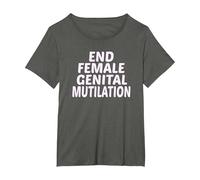 End Female Genital Mutilation End FGM Anti FGM Feminist T-Shirt, Women's Plus, Asphalt Grey, 5X
