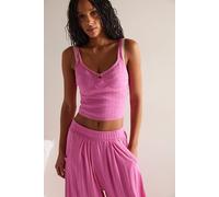 End Game Pointelle Corset Cami at Free People in Neon Rose, Size: Medium - female