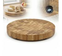 END GRAIN OAK ROUND BOARD made of solid wood on legs