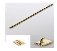 (End Hooks PK 2) Brass Round Extendable Telescopic Net Curtain Rod